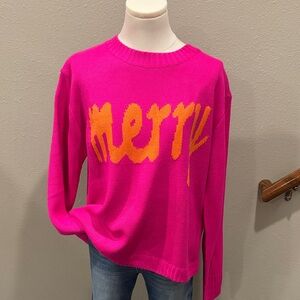 Vibrant Pink and Orange Women's Sweater